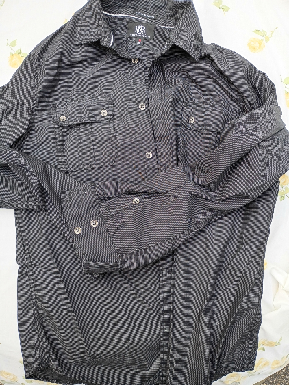 Rock & Republic Men's Charcoal Button-Up Shirt Jacket